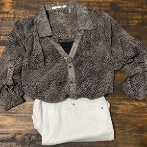 HAVE Sheer Animal Print Gray & Black